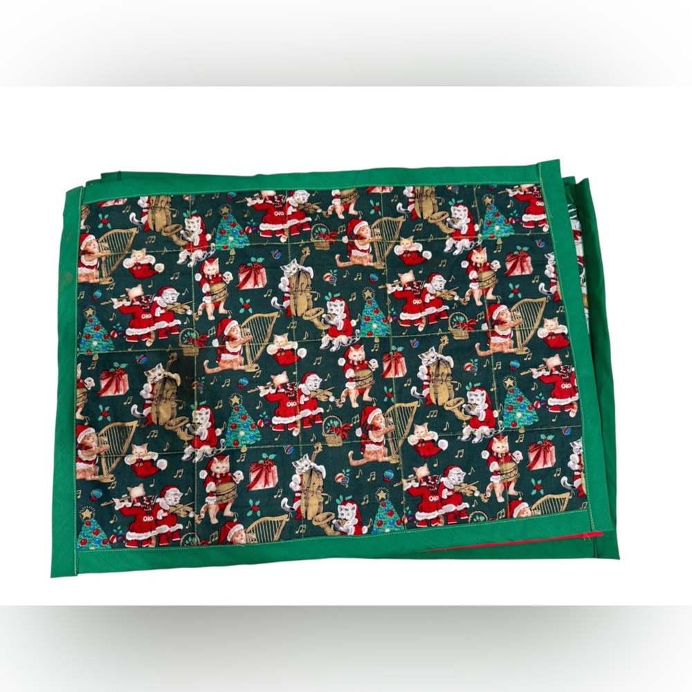 NEW Festive Christmas Quilted Reversible Placemats  ~ Set of 6 ~ Handmade
